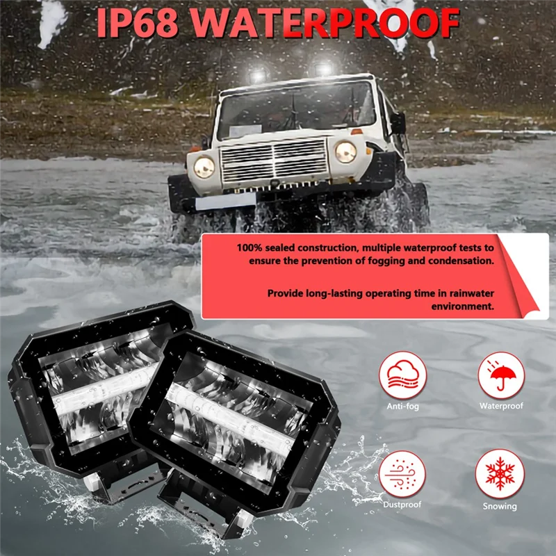 

2 шт. 100 Вт рабочие фары без рамок светодиодные фары светодиодные противотуманные фары светодиодные рабочие фары для внедорожных квадроциклов UTV замена грузовиков