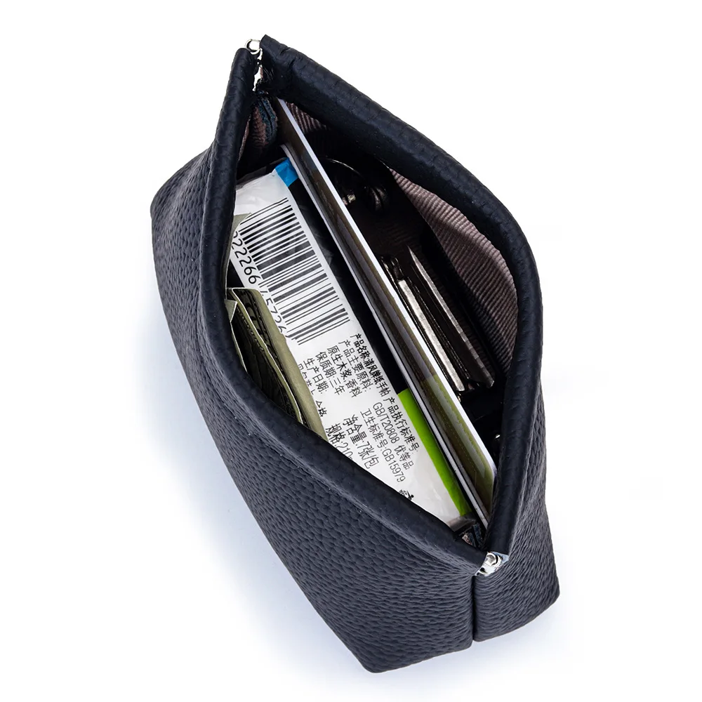 2025 New Genuine Leather Coin Purse Women First Layer of Cowhide Small Wallet Automatic Closure Purse For Cards Sundries
