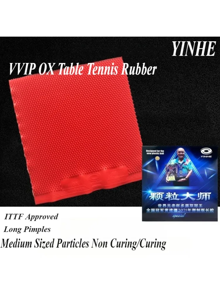 YINHE VVIP OX Tafeltennisrubber Lange noppen Middelgrote deeltjes Niet uithardend/uithardend Pingpong Enkel rubber Competitietype - afbeelding 2