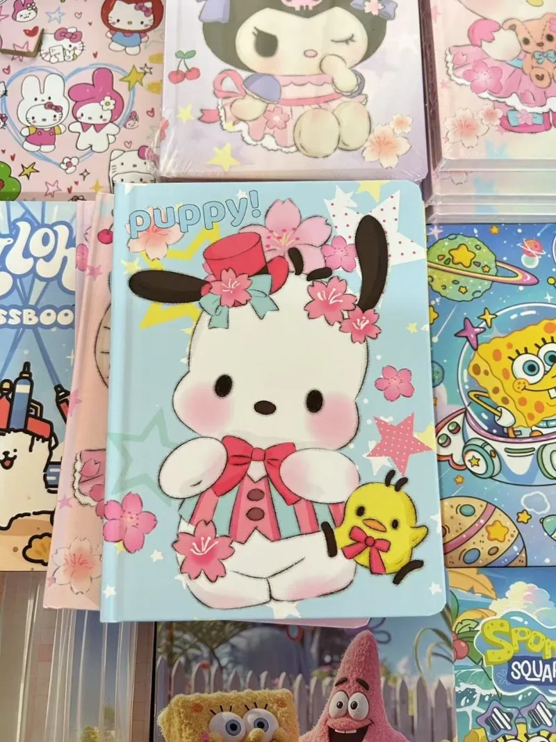A5 Kawaii Hello Kitty My Melody Pochacco Kuromi Sanrio Student Niedliches Cartoon-Notizbuch Kinder Kontobuch Geschenk für Kinder