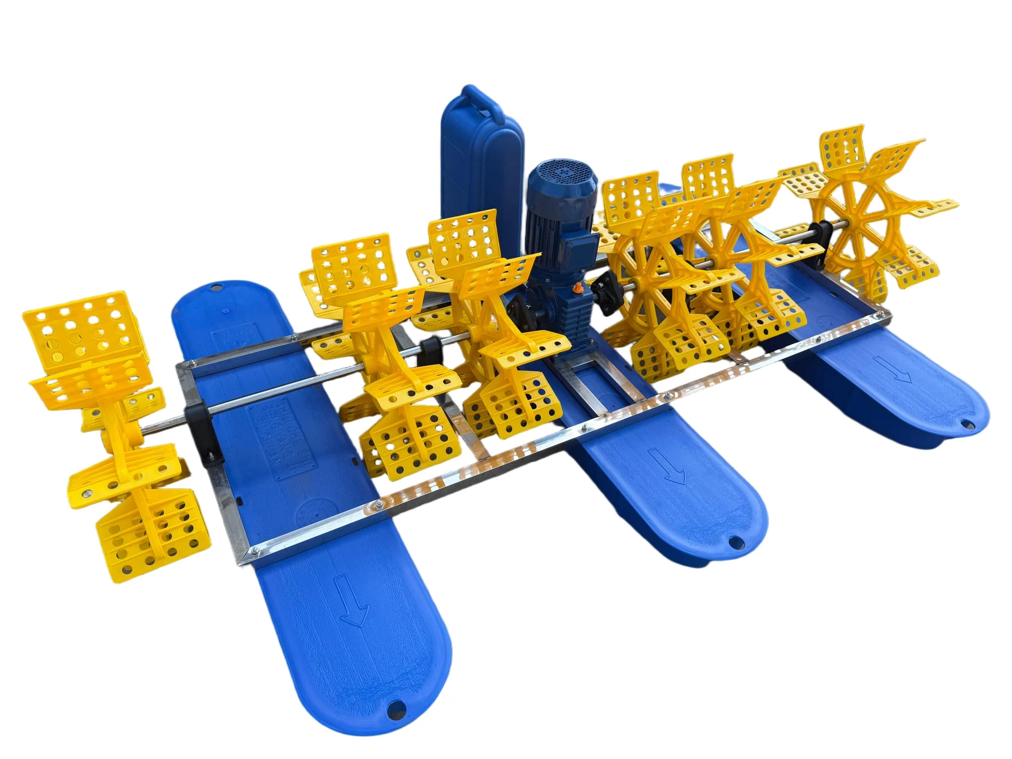 2.2Kw 380V fish farming equipment, gearbox type oxygen paddle wheel aerator, with 6 impellers, long service life