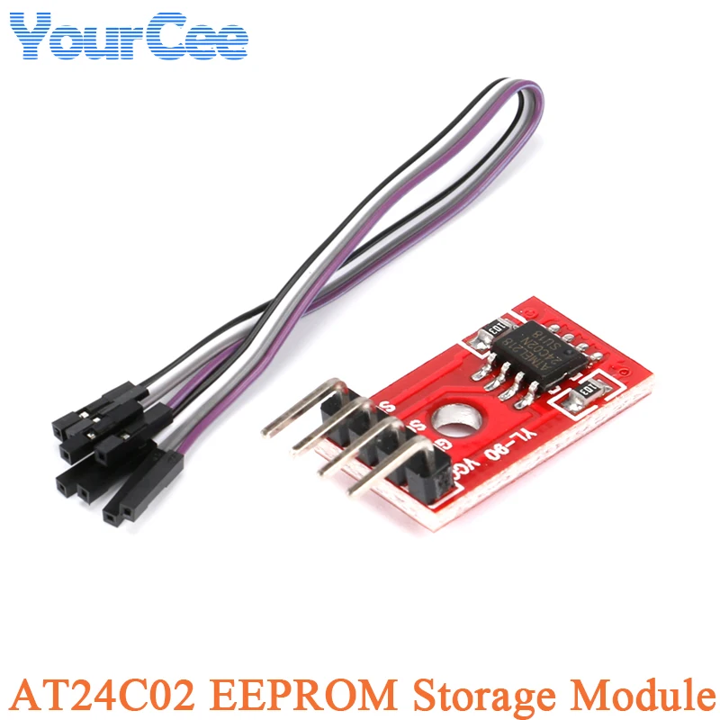 AT24C02 EEPROM Storage Module I2C IIC Interface YL-90 Intelligent Car Accessories with DuPont Line Wire 4P 20CM