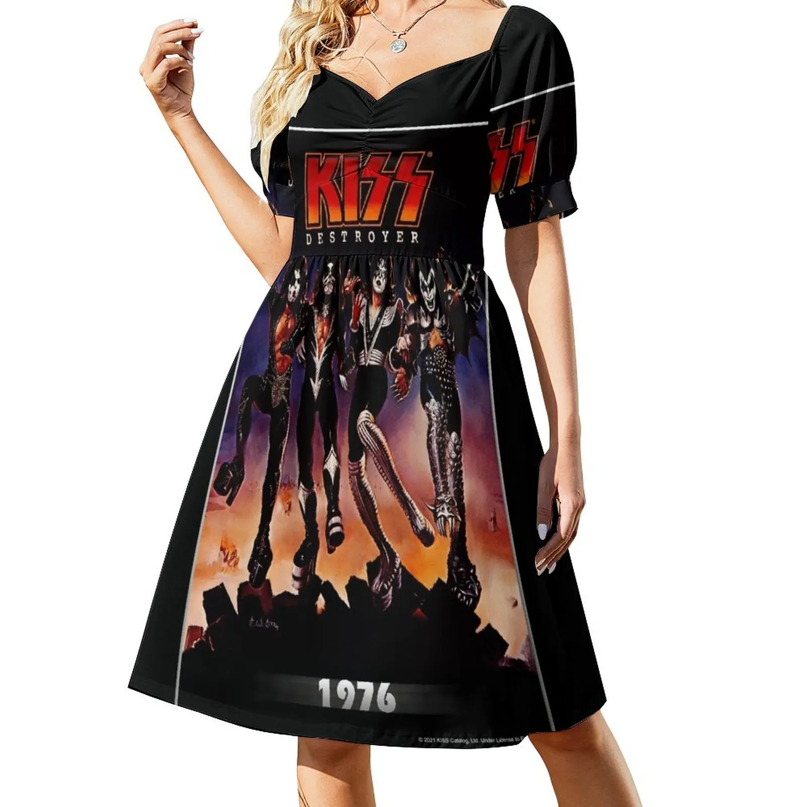 

KISS  the band - Destroyer Year 1976 Short Sleeved Dress elegant party dress for women 2025 ceremony dresses Dress