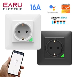 WiFi Smart Timer Light Wall Switch Push Button Switch EU Power Socket Outlet Smart Life Tuya Remote Control Alexa Google Home