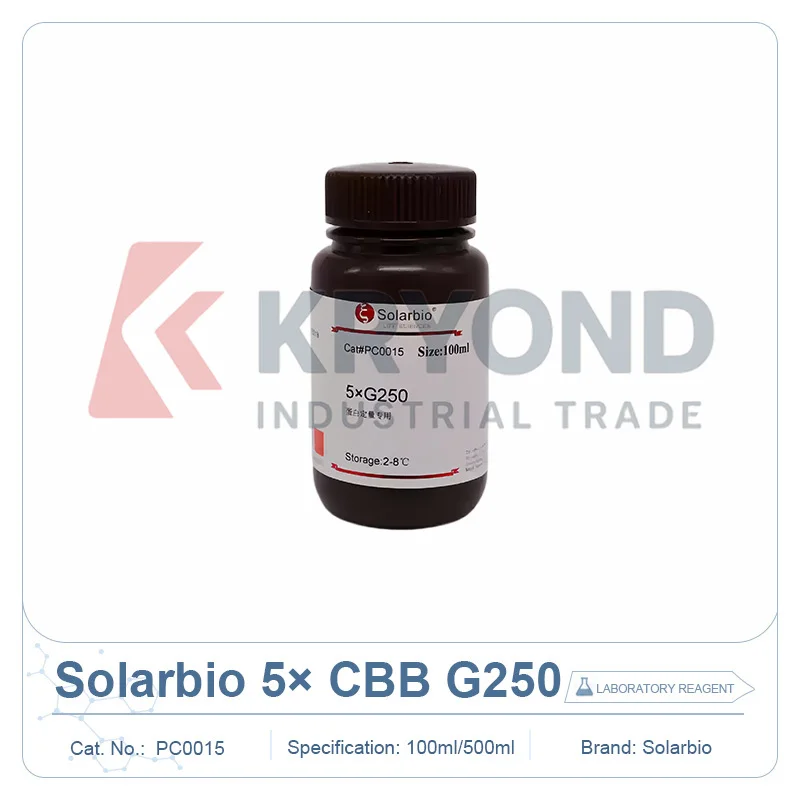 Solarbio PC0015 Coomassie Brilliant Blue G250 5X Assay Reagent Protein Quantification Lab Research Testing 100ml 500ml QC GradeX