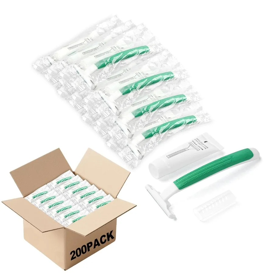 

Bulk Disposable Razors for Homeless Shelters Hotels Airbnb and Travel Use: Individually Wrapped Twin Blade Razors with Clear Sa