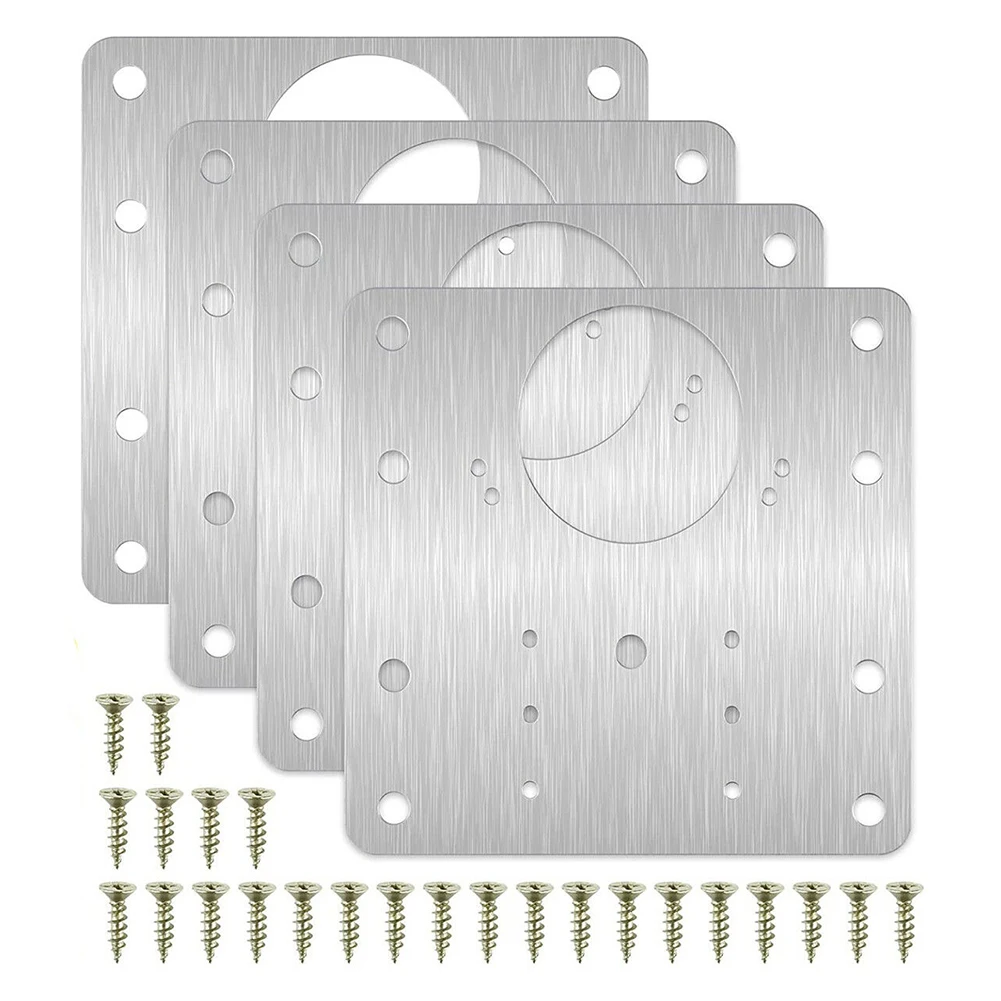 Easy Installation Kitchen Cupboard Door Hinge Repair Kit 2410 Plates and Fixing Screws for Trouble Free Fixing