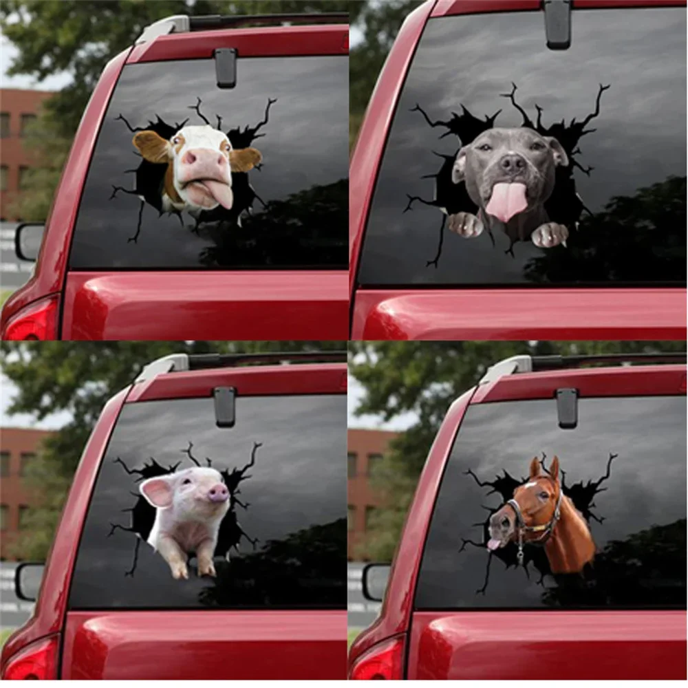 New Design Creative Car Decals Animal Lovers Car Styling Accessories Car Decals Pet Pig Decals Window Decals, 13cm