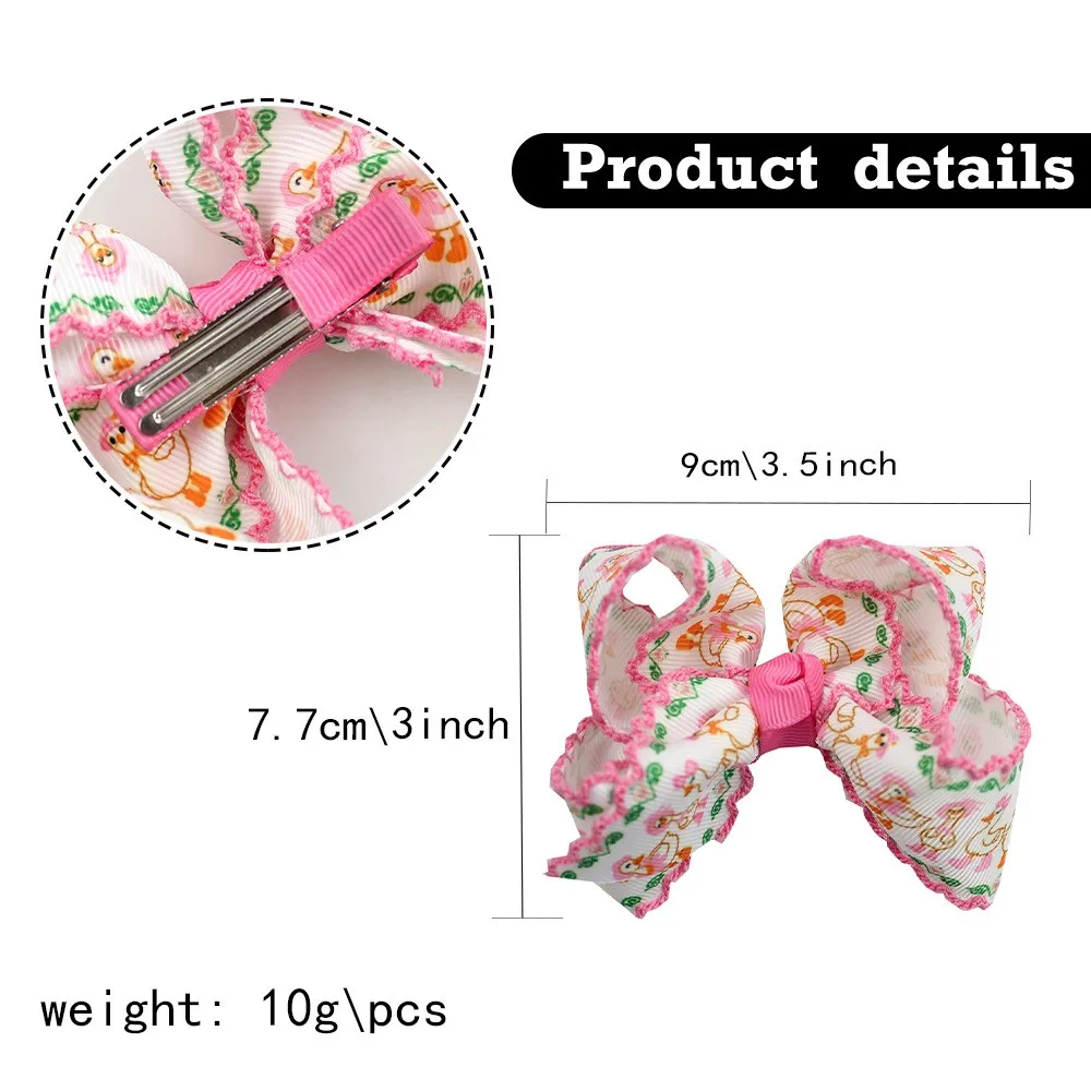 30pc Baby Girls Hair Clips Long Tassel Cartoon Floral Shell Strawberry Print Frill Hairpins Edge Locked Hairgrips Kids Headwear