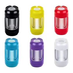 4 in 1 led jar Grinder Tobacco Herb Crusher Storage Case Box Grinders usb charger Smoke Pipe Cigarette Accessories