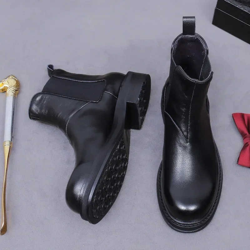 

Элегантные мужские ботинки челси, роскошные качественные туфли ручной работы из натуральной кожи, удобные новые мужские туфли без шнуровки в британском стиле