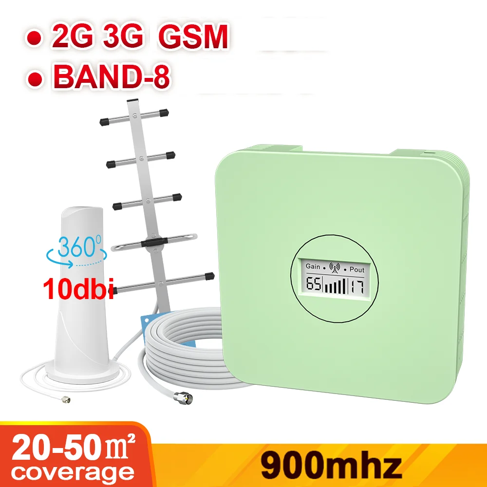 통신 안테나가 있는 셀룰러 신호 중계기, GSM 900mhz band8 신호 부스터, 2G, 3G, 900MHz 증폭기 