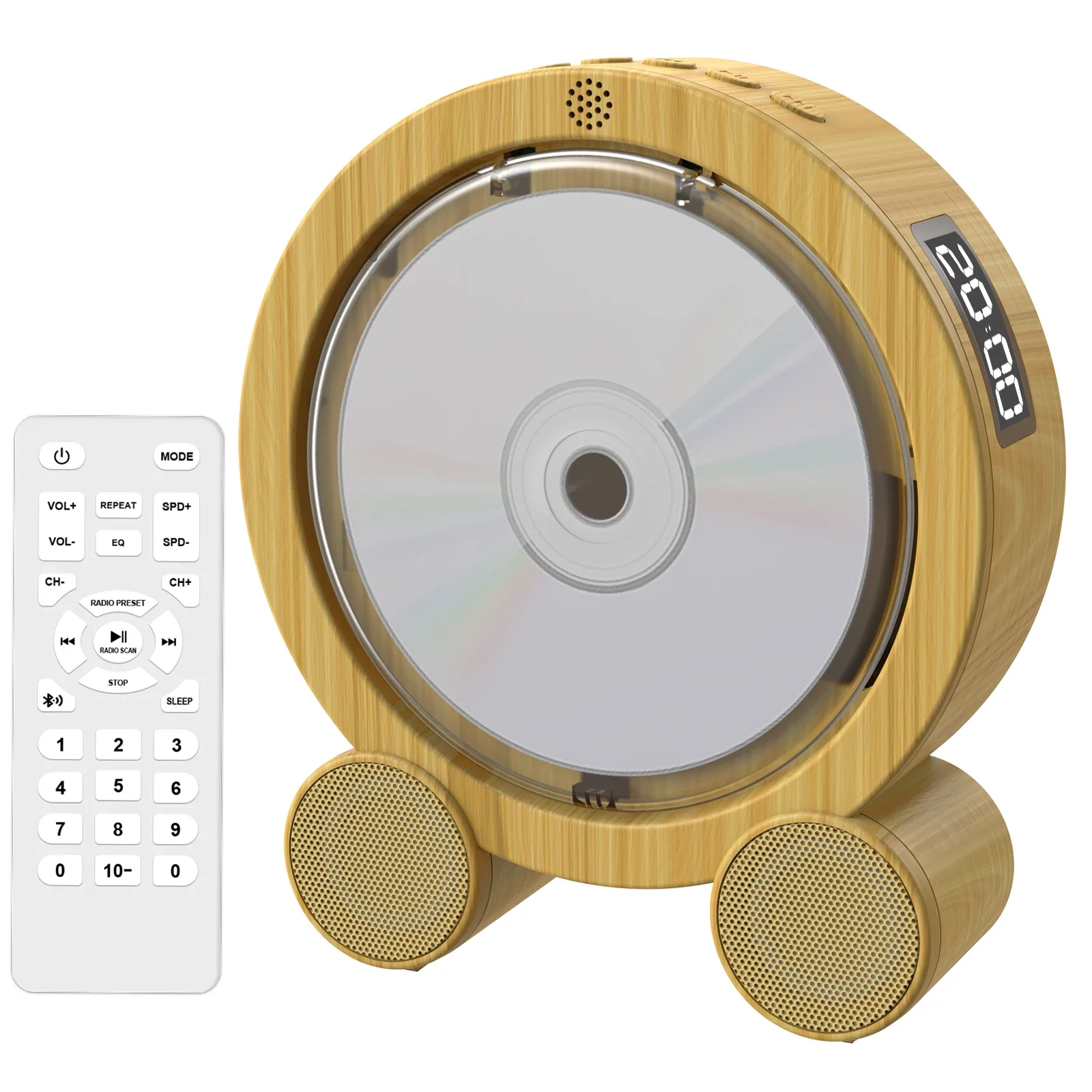 Portable CD Player Bluetooth,Desktop CD Player with Remote, Rechargeable CD Players for Home Built-in Dual Speakers,small size