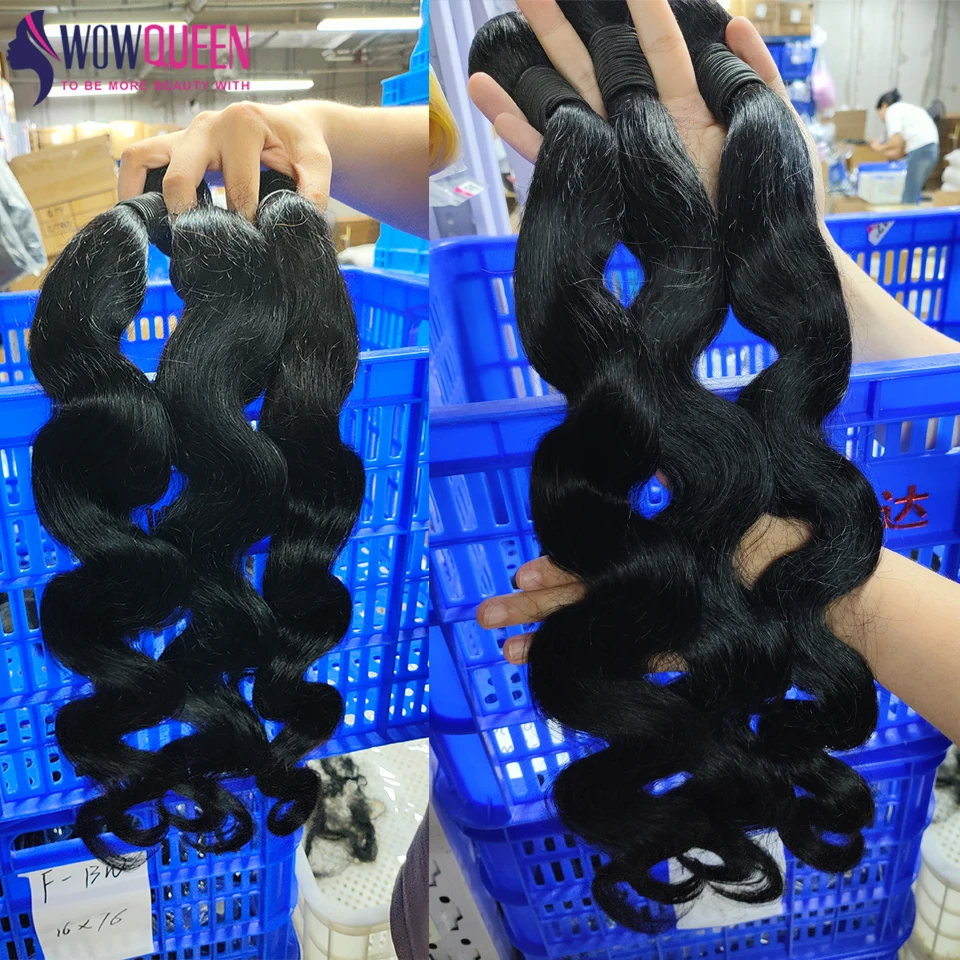 32 36 40 Inch Body Wave Bundles Human Hair Bundles 2/3/4 Deal Brazilian Weaving Natural Black Remy Raw Hair Extensions For Women