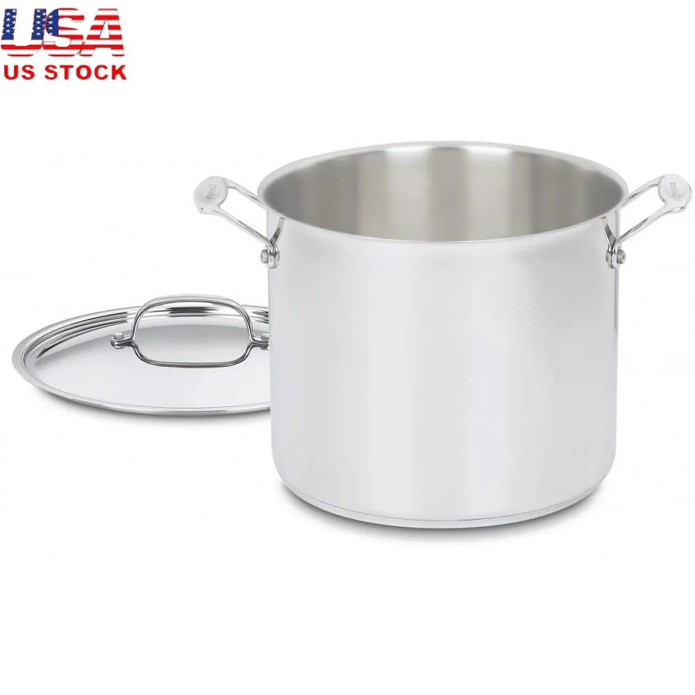 

Stainless Steel 12 Qt Stockpot with Lid Induction Safe Nonstick Cookware Dishwasher Safe Fast Heating Even Cooking