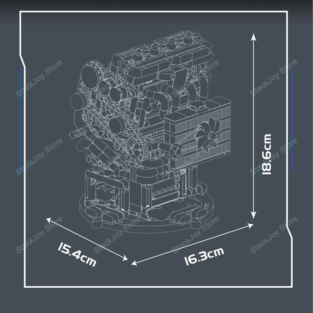 MOLD KING – bloc de construction de moteur à 4 cylindres en ligne, 811 pièces, modèle technique réaliste, Puzzle, jouets de bureau pour garçons et adultes, cadeau de noël
