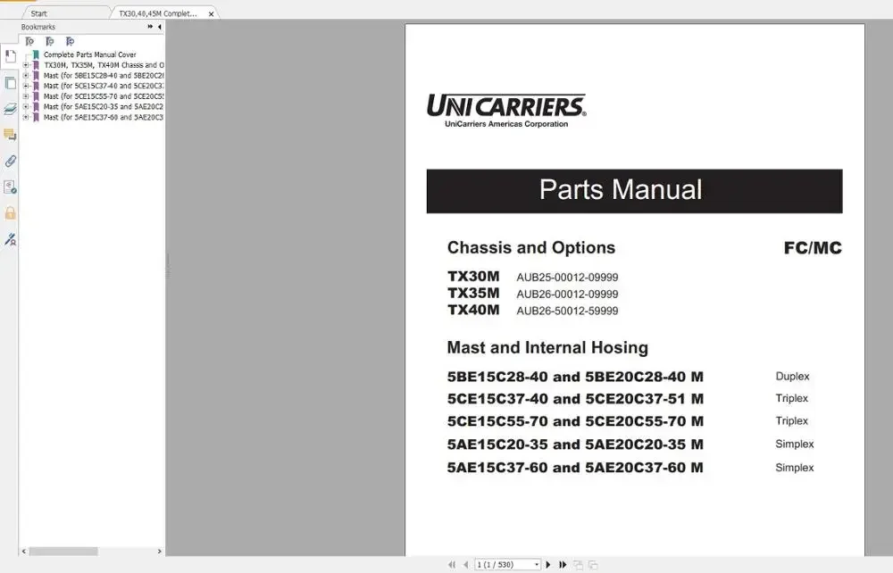 AutoDVD2 For NISSAN UNICARRIERS Forklift Part Catalog & Service Manual (PDF) Updated 2017