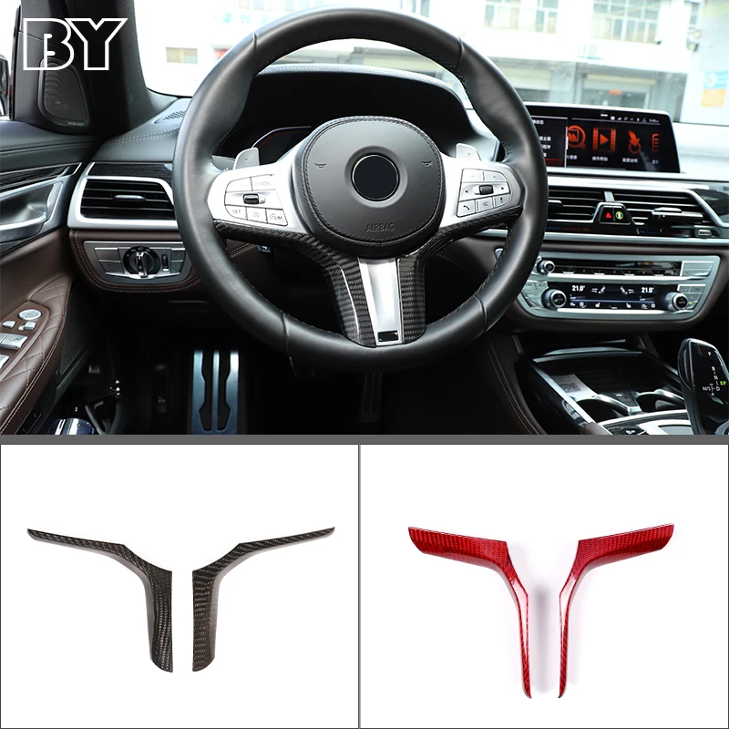 

Real Carbon Fiber Steering Wheel Trim Frame For BMW 3 Series X3 X4 X5 X6 X7 M5 G01 G02 G05 G07 M3 G80 G81 M4 G82 G83 Accessory