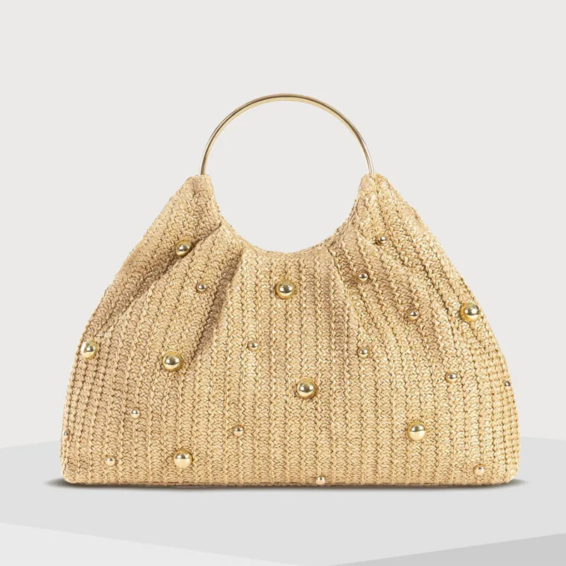

Straw Bags For Women Travel Straw Totes Bag Woven Summer Handmade Shoulder Bag Handbag