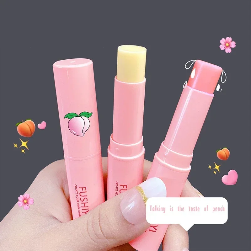 Incolore vitalidade cor bálsamo labial mudança batom pêssego menina hidratante longa duração brilho labial maquiagem cuidados reparação máscara labial