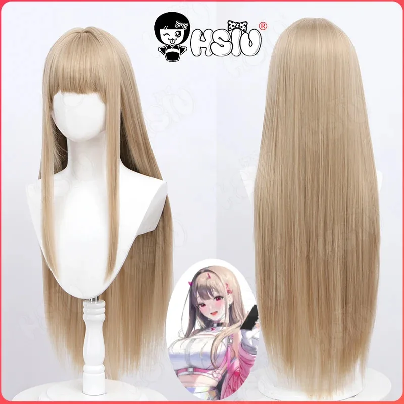 

Viper Cosplay Wig Game Goddess of Victory NIKKE Cosplay HSIU 80CM Linen Yellow Long Hair Fibre Wig+Wig Cap Nikke Wig