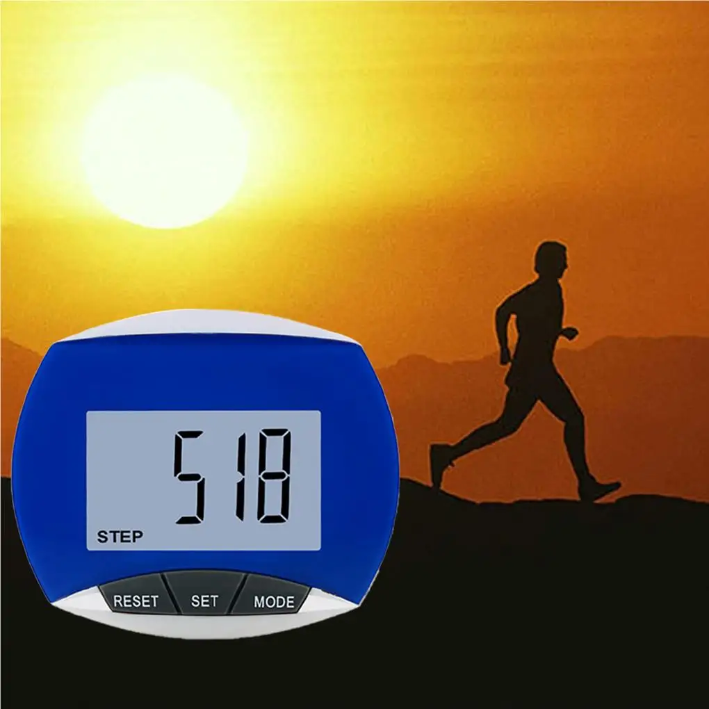 LCD Mini Digital Pedometer Step Counter with Belt Clip Multi-functional Distance Fitting Sports Equipments Walking Jogging Red