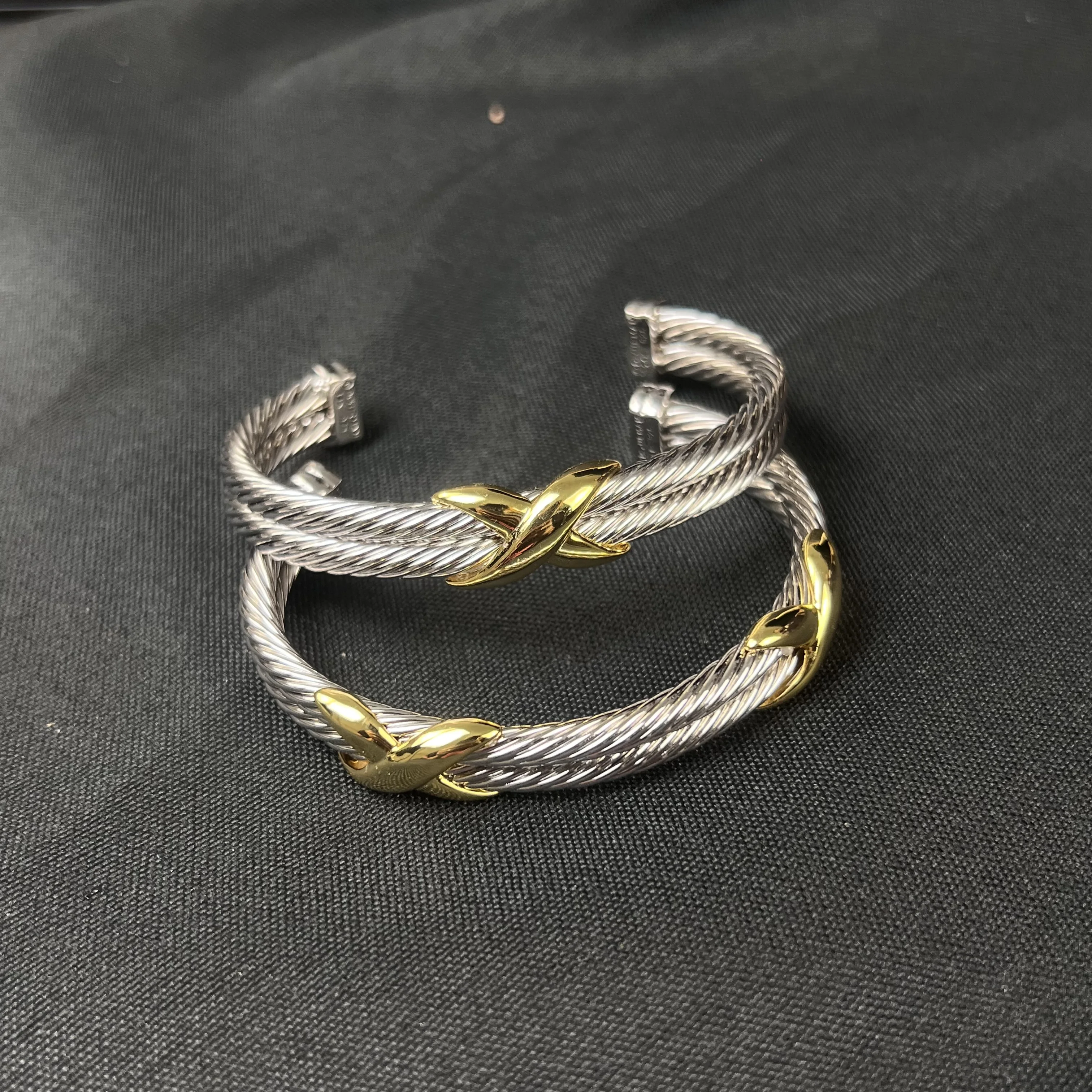 

S925 sterling silver 2025 new 10mm double X bracelet neutral fashion trend retro classic personality luxury jewelry party gift