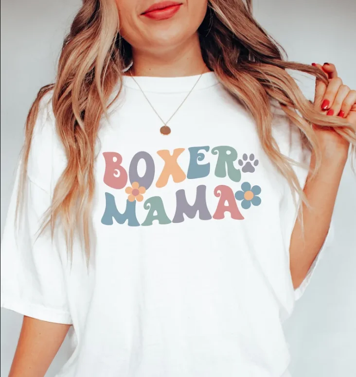 Boxer Dog Gift,Dog Mom Shirt Boxer Mom Boxer Mom Comfort Colors Shirt Short Sleeve Top Tees 100% cctton Streetwear Harajuku y2k