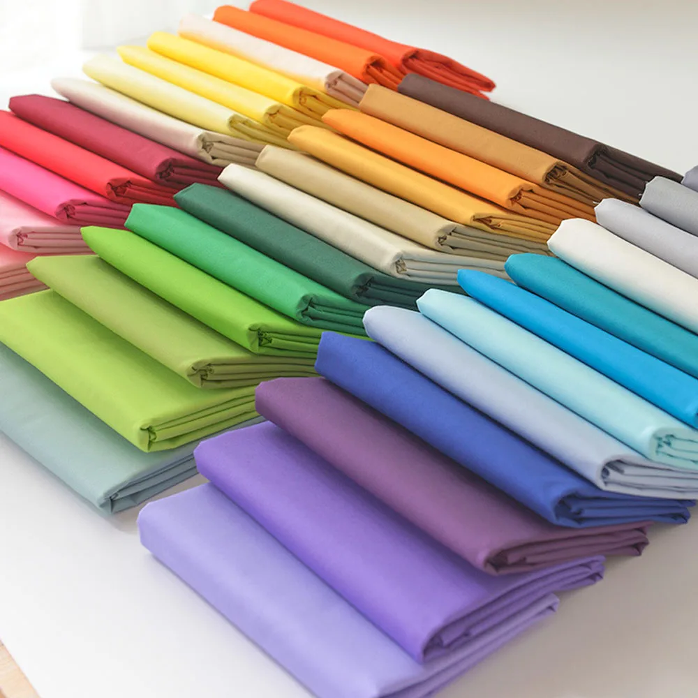 

140x100cm Washed Cotton Poplin Fabric Solid Color Quilting Material for Bedding Sets & Children Clothing Dress DIY Sewing Lining