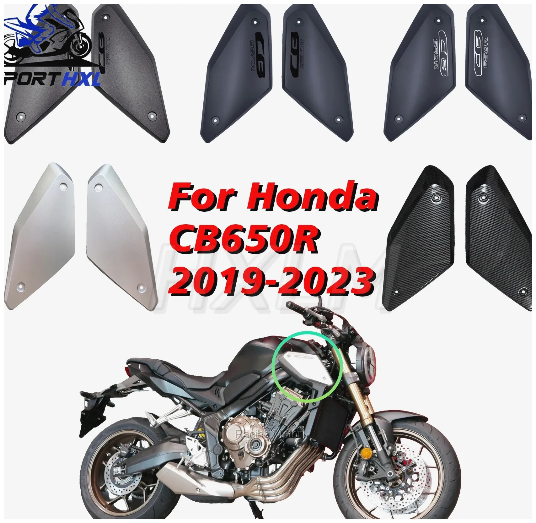 Motorcycle Fairing Body Kit - For Honda CB650R 2019-2022 Tank Frame Front Side Panel Cover Shell Fairing Cowl Accessories - Repl