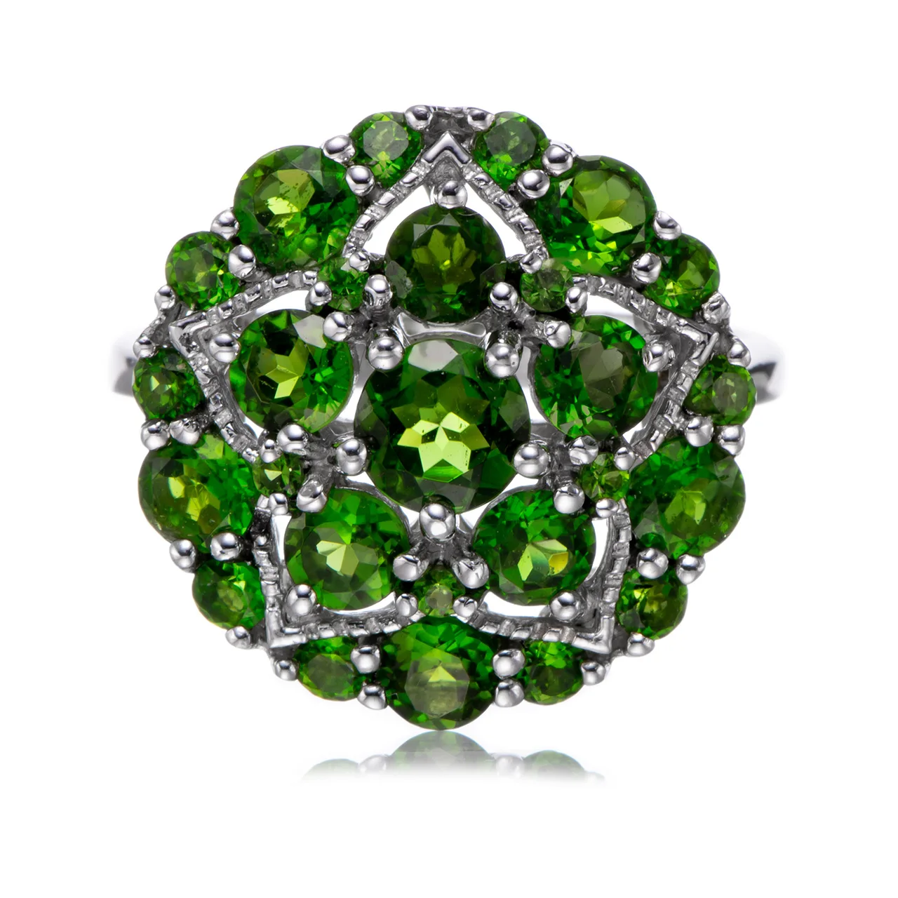 

Chrome diopside Rhodium Over Sterling Silver Ring