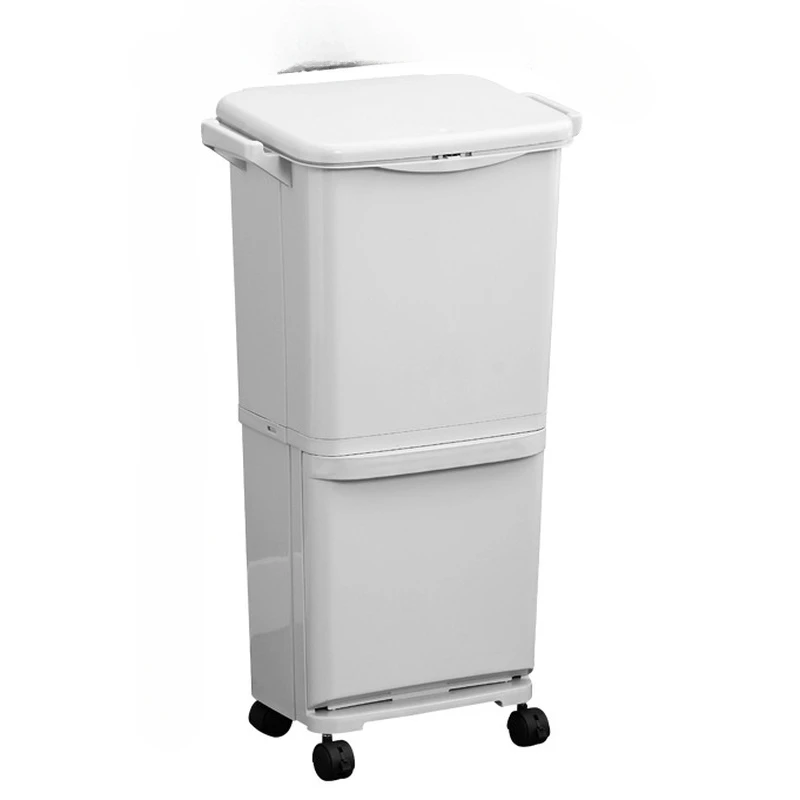 45L Wet Dry Separation Garbage Can Pedal Storage Large Trash Kitchen Waste Household Bin 2 Layers