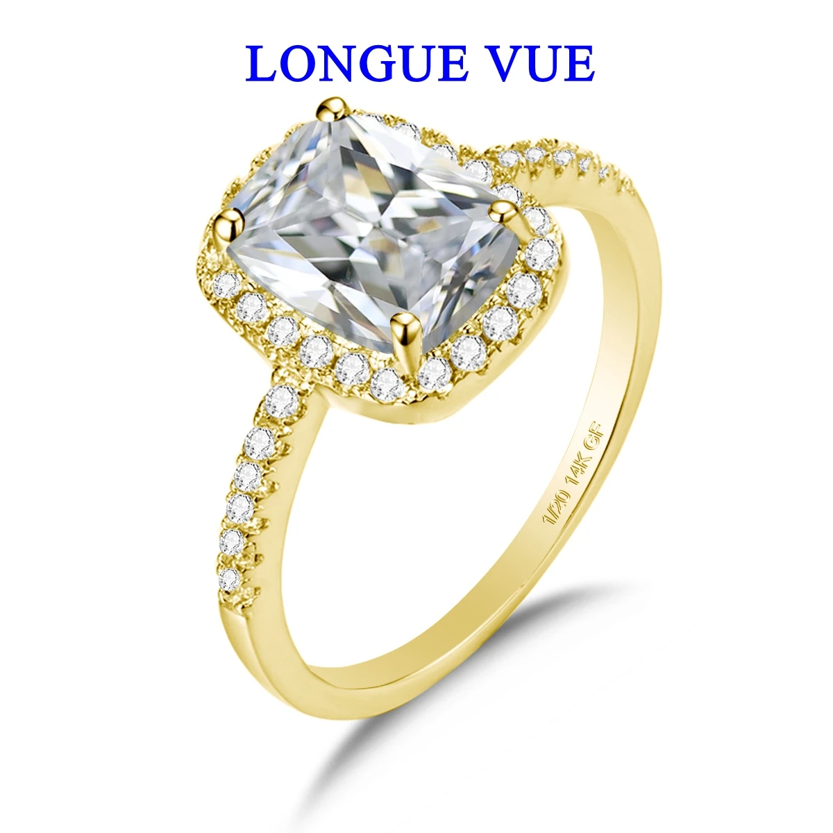 

14K Gold Ring Halo Moissanite Engagement Ring for Women Classic Lab Diamond Rings Wedding Fine Jewelry