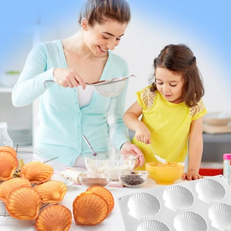 Shell Shaped Silicone Molds, Large Seashell Baking Molds Marine Theme Chocolate Cake Fondant Molds 3D Ocean Epoxy Resin Crafting