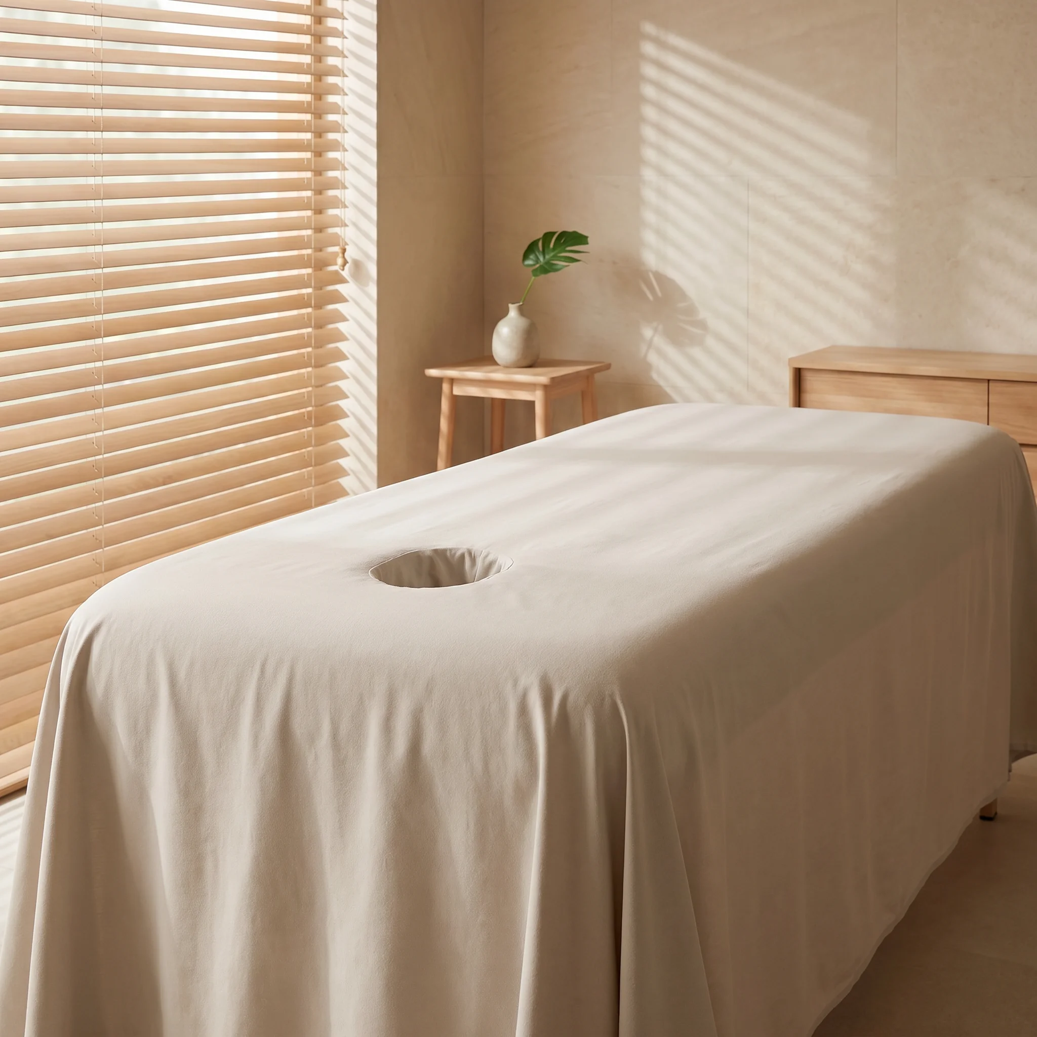 

Cloth Washable Reusable Beauty Bed Cover Spa Cover With Face Hole Protector Breathable Table Skirt