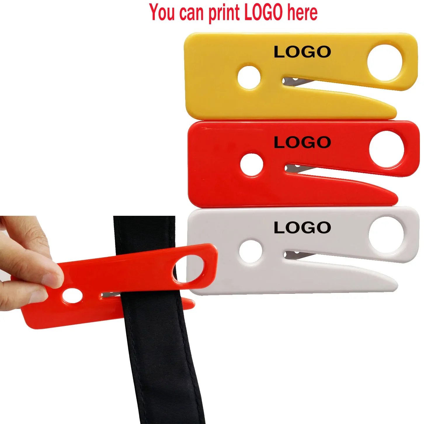 

LOGO printing 200PCS SEATBELT CUTTER SEAT BELT CUTTER SAFETY KNIFE SHARP