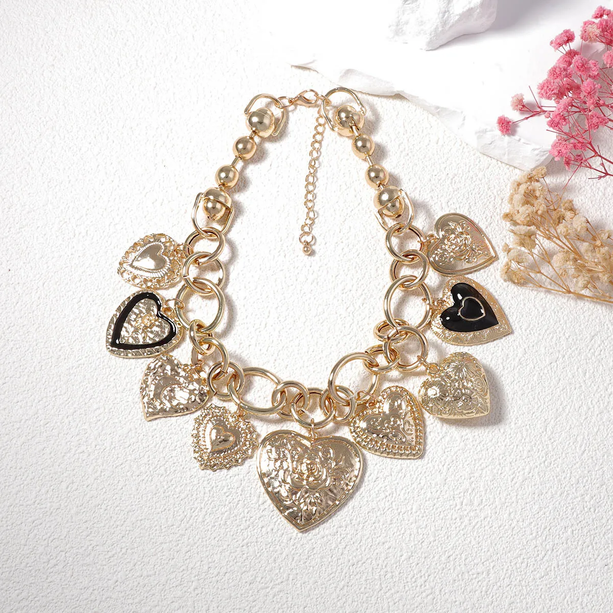 ZAA Woman Trend Jewelry Charms Heart Pendant Necklaces Luxury Design High Quality Costume Chain Neck Accessories Girls Gifts