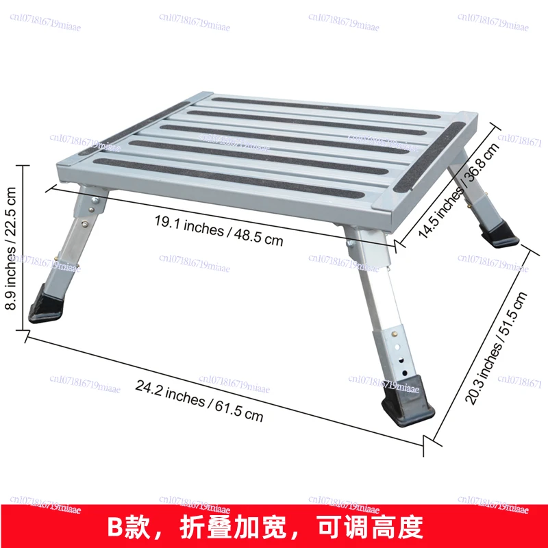 

Aluminum Alloy Folding Step Stool for RV, SUV Bed Truck, Camper, Business Vehicle, Portable Footrest with Storage