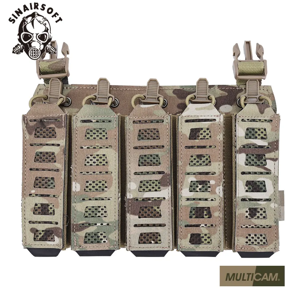 SINAIRSOFT Tactical MP5 MP7 Magazine Pouch With Hook&Loop and Elastic Retention Straps For Vest Chest Rig Accessories