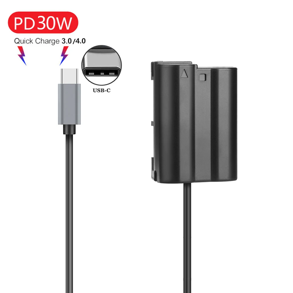 EP-5B USB-C EN-EL15 Dummy Battery Power Adapter DC coupler For Nikon D500 D600 D610 D750 D780 D800 D810 D850 Z6 II D7000