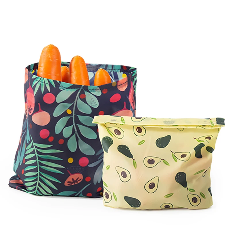 3PCS Plastic-Free Reusable Beeswax Food Storage Bags Set, Zero Waste, Keep Fresh Beeswax Cloth Bag for Bread