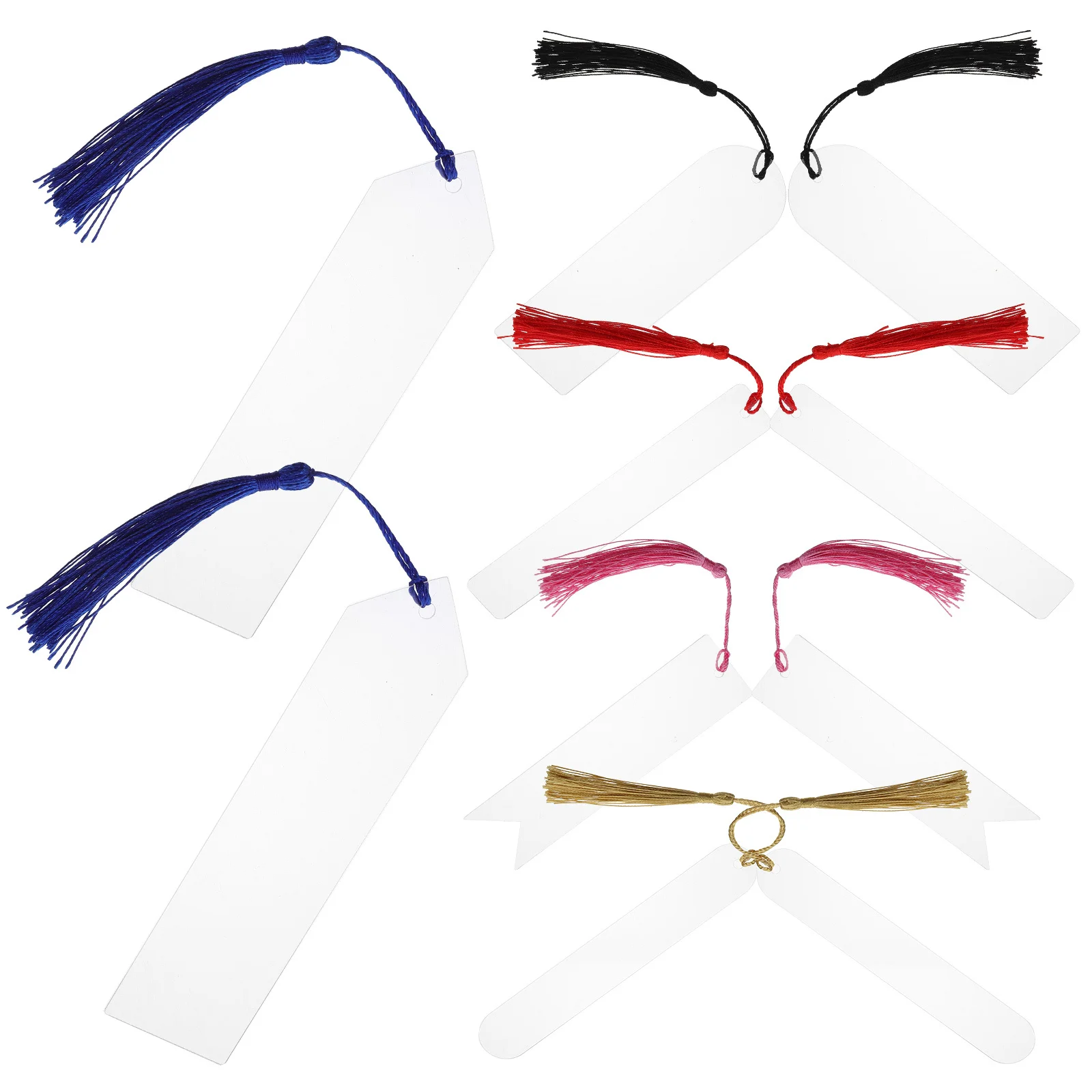 

1 set Clear Acrylic Bookmarks Blank Diy Tassels Pendant For Students Writers Readers Page Marker Gift Idea Acrylic Bookmark