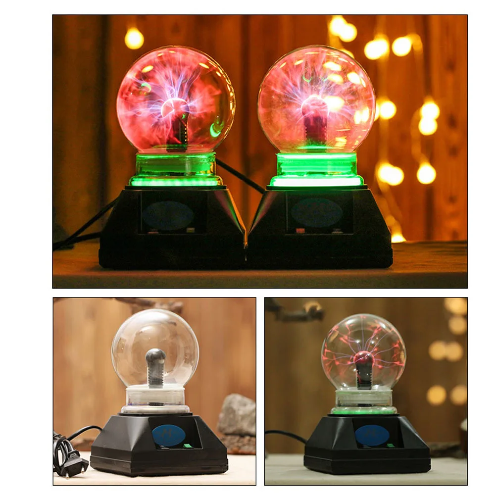 

4 Inch Plasma Globe Lamp 220V Colorful Electric Stream Effect Educational Static Ball for Kids Desk Night Light Eu
