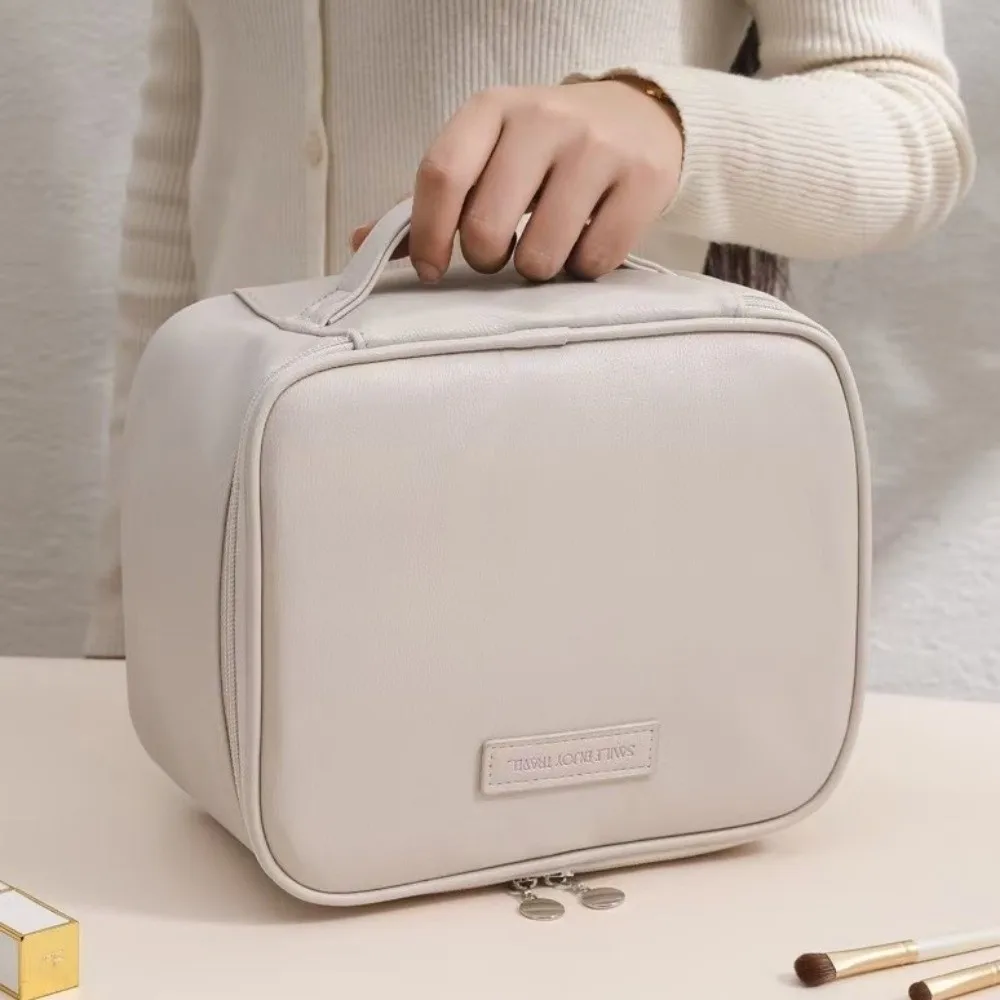 حقيبة يد لمستحضرات التجميل بتصميم متعدد الجيوب، سحاب للإغلاق، مقبض مريح، حقيبة مكياج محمولة منفصلة، جافة ورطبة، سهلة الوصول #2