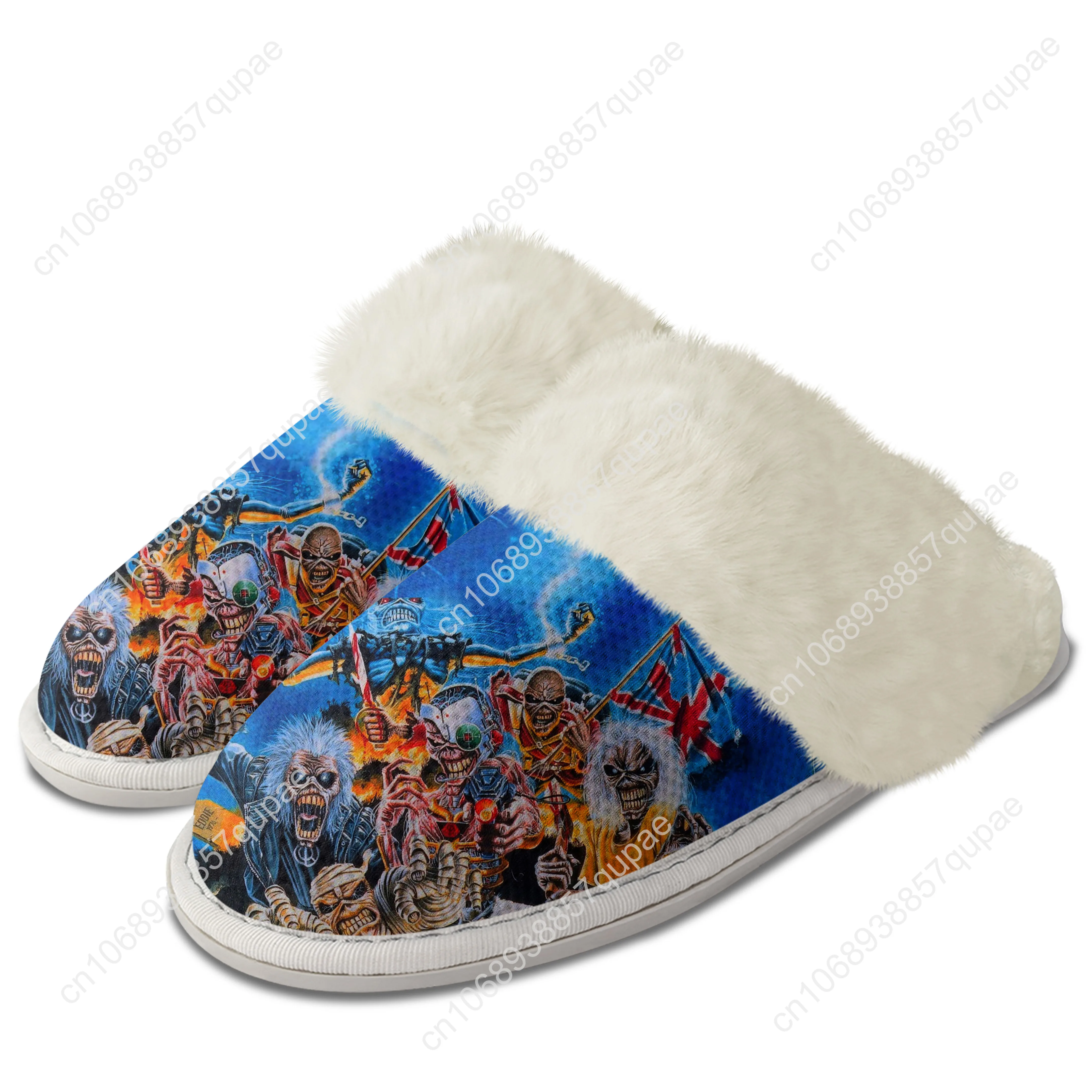 Maidens Heavy Metal Rock Band Plush Slippers Keep Warm Shoes Star Singer Music Men Women Home Cotton Bedroom Customized Slipper