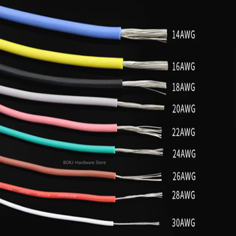 1~5 Meters UL3239 Soft Silicone Wire 30~14AWG High Temperature High Voltage Tinned Copper connecting Wire cable