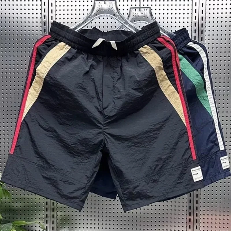 

Мужские шорты на шнурке с карманами, свободные широкие мужские короткие брюки, черные мешковатые незаменимые новинки 3-х четвертей, винтажный дизайнер