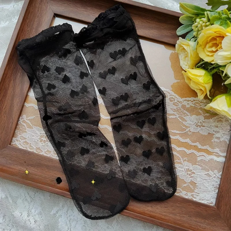 Girls Lolita Socks Versatile Tube Socks Korean Girls Sweet Lace Princess  Sock