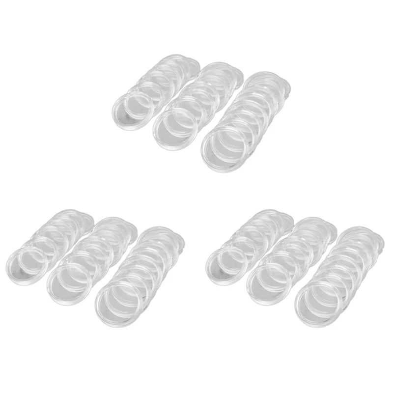 300Pcs 21Mm Round Clear Plastic Coin Holder Capsules Box Storage Clear Round Display Cases Coin Holders