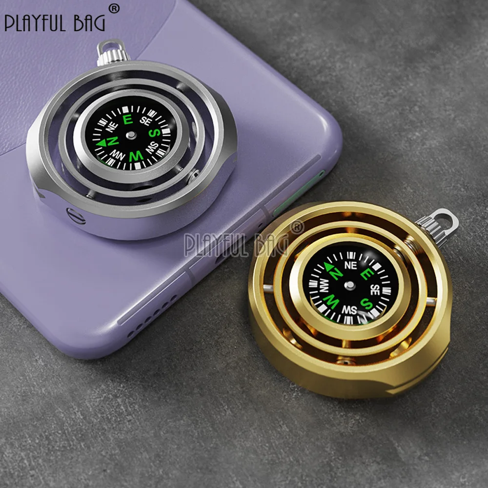 Metal Fingertip Gyroscope Compass Spinner EDC Stress Relief Rotating Toy for Adults Aluminum Alloy Pocket Tool NA199S